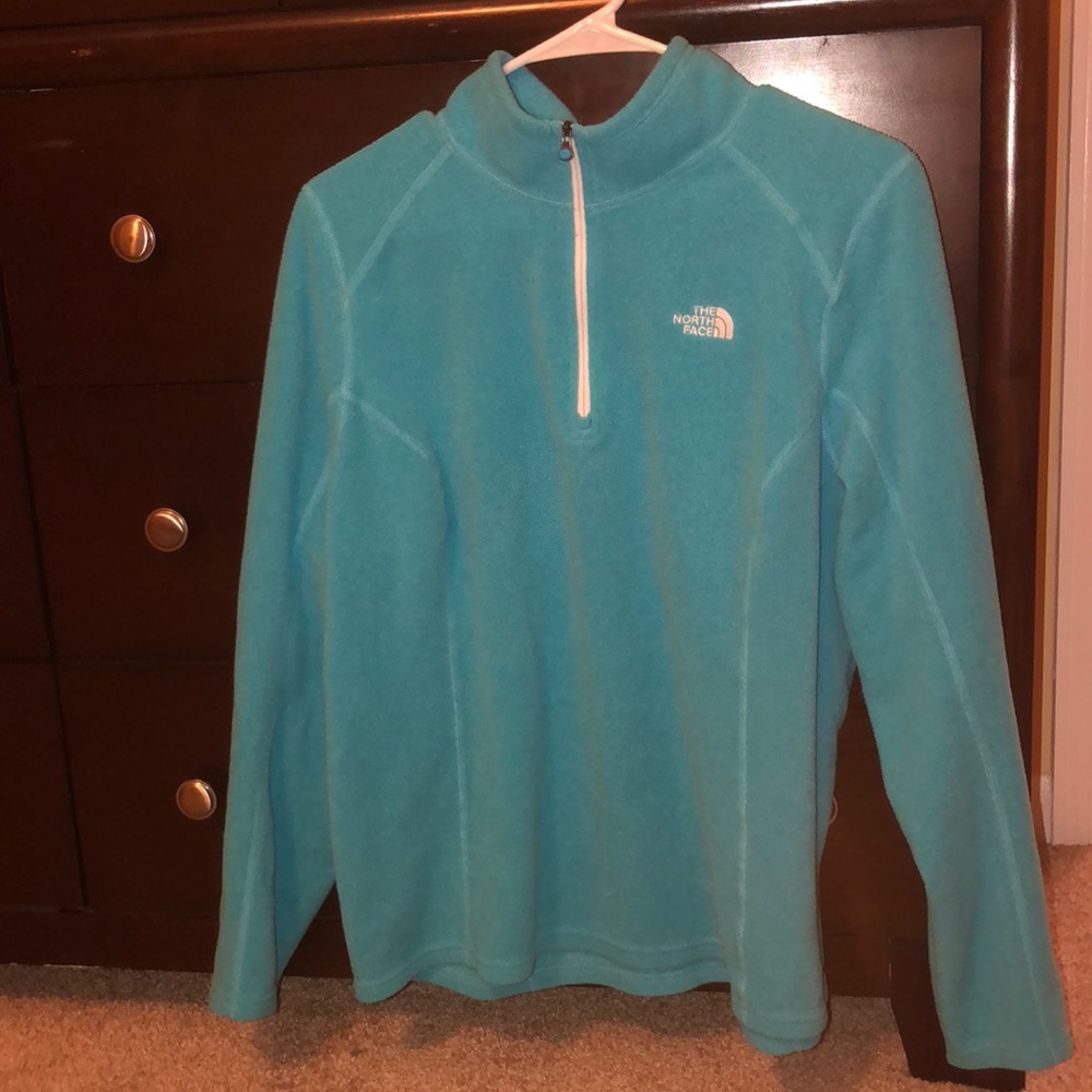 Blue North Face fleece pullover